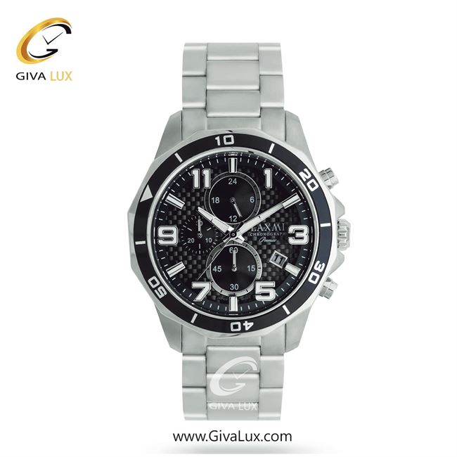 ساعت مچی اورجینال مردانه لاکسمی سه موتوره کرنوگراف نقره ای-مشکی | نقره ای| مشکی| کد رفرنس 3-8184