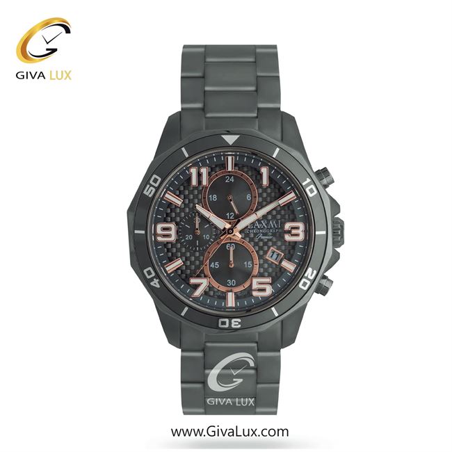 ساعت مچی اورجینال مردانه لاکسمی سه موتوره کرنوگراف تیتانیوم | تیتانیوم(زغالی)| دودی|تیتانیوم| کد رفرنس 4-8184