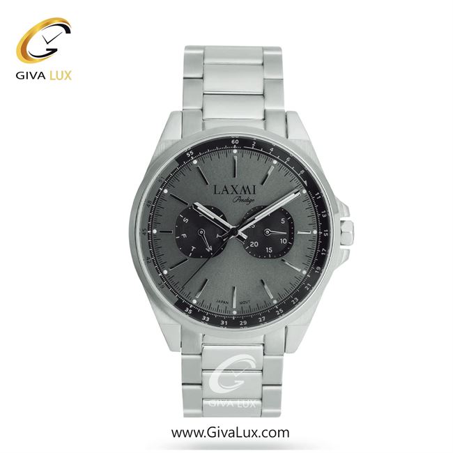 ساعت مچی اورجینال مردانه لاکسمی سه موتوره فول تایم نقره ای | نقره ای| طوسی| کد رفرنس 4-8188