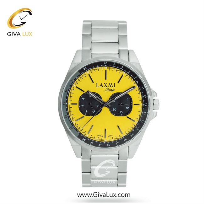 ساعت مچی اورجینال مردانه لاکسمی سه موتوره فول تایم نقره ای | نقره ای| زرد| کد رفرنس 5-8188