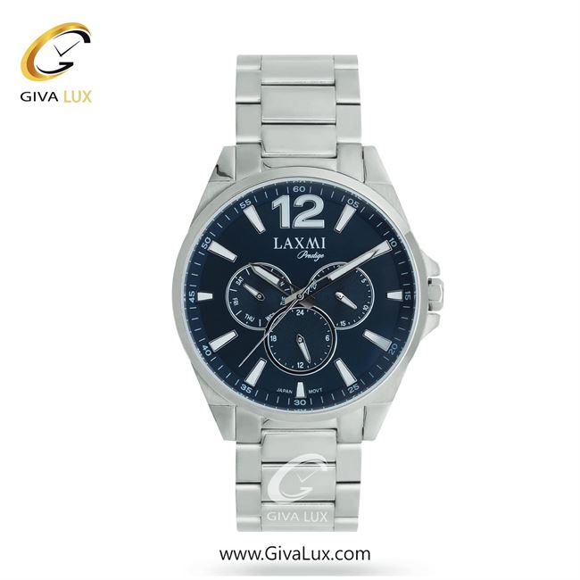 ساعت مچی اورجینال مردانه لاکسمی سه موتوره فول تایم نقره ای | نقره ای| سرمه ای| کد رفرنس 3-8189