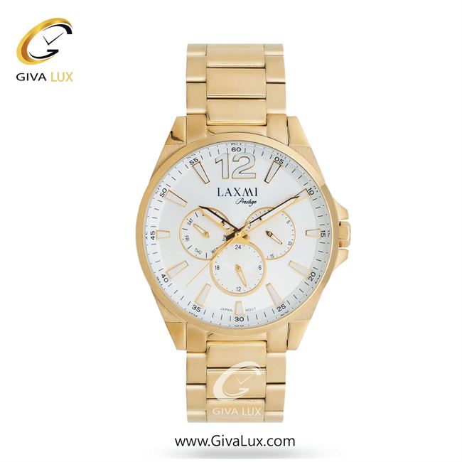 ساعت مچی اورجینال مردانه لاکسمی سه موتوره فول تایم طلایی | طلایی| سفید| کد رفرنس 5-8189