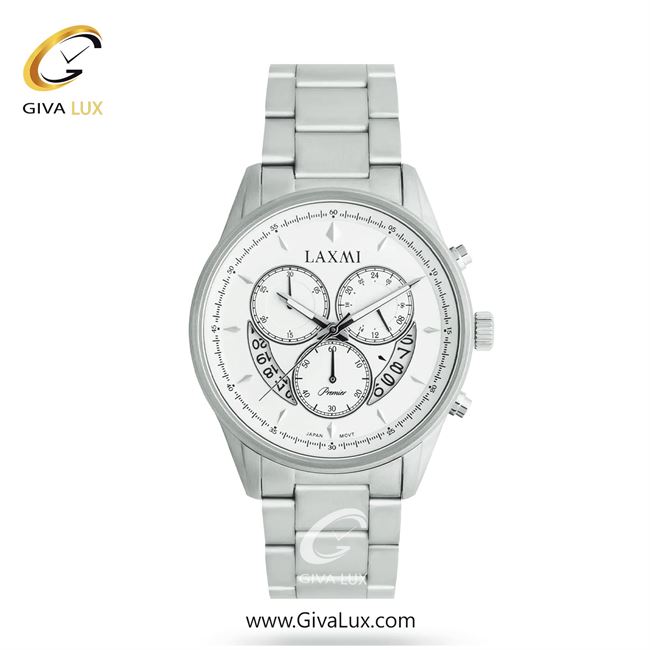 ساعت مچی اورجینال مردانه لاکسمی سه موتوره کرنوگراف نقره ای | نقره ای| سفید| کد رفرنس 2-8190