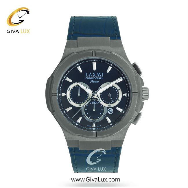ساعت مچی اورجینال مردانه لاکسمی سه موتوره کرنوگراف تیتانیوم | سرمه ای| سرمه ای| کد رفرنس 2-8192
