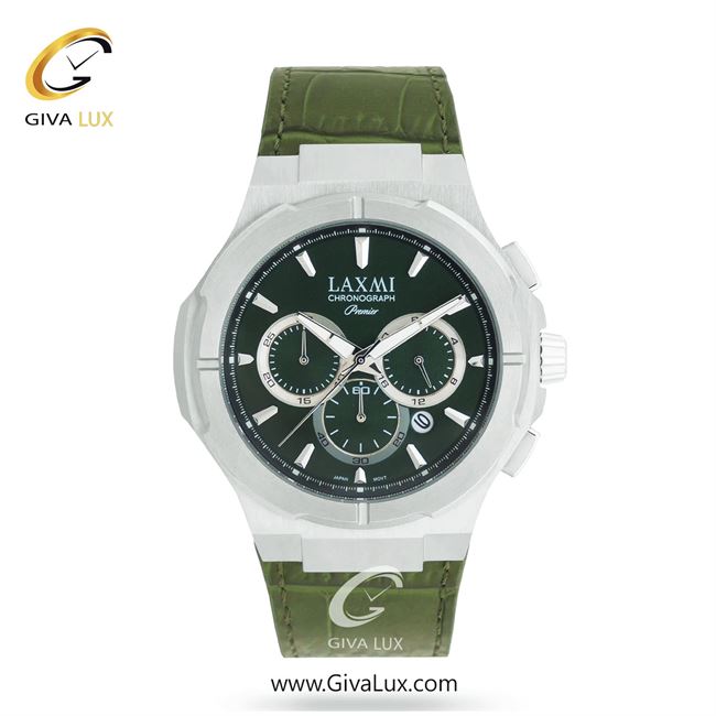 ساعت مچی اورجینال مردانه لاکسمی سه موتوره کرنوگراف نقره ای | زیتونی| سبز یشمی تیره| کد رفرنس 5-8192