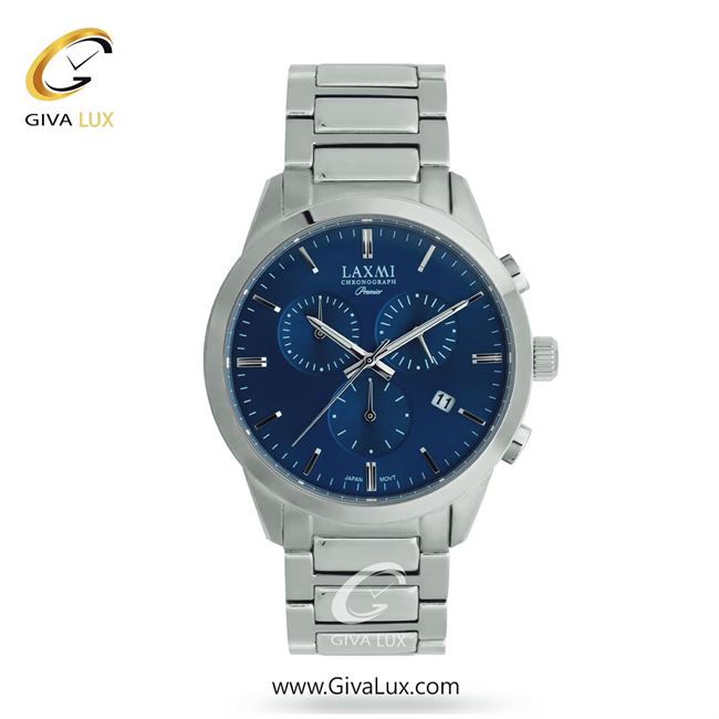 ساعت مچی اورجینال مردانه لاکسمی سه موتوره کرنوگراف نقره ای | نقره ای| سرمه ای| کد رفرنس 1-8194