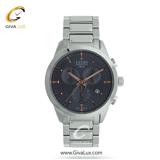 ساعت مچی اورجینال مردانه لاکسمی سه موتوره کرنوگراف نقره ای | نقره ای| دودی|تیتانیوم| کد رفرنس 5-8194