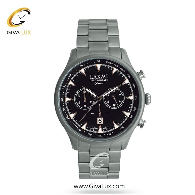 ساعت مچی اورجینال مردانه لاکسمی سه موتوره کرنوگراف تیتانیوم | تیتانیوم(زغالی)| مشکی| کد رفرنس 1-8195