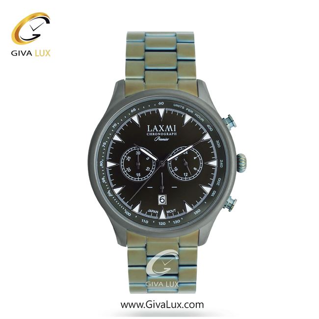 ساعت مچی اورجینال مردانه لاکسمی سه موتوره کرنوگراف تیتانیوم | تیتانیوم| دودی|تیتانیوم| کد رفرنس 5-8195