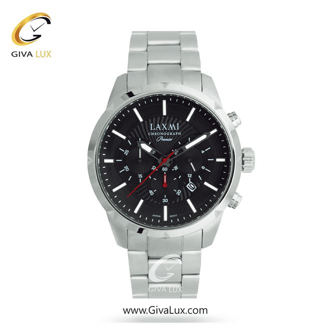 ساعت مچی اورجینال مردانه لاکسمی سه موتوره کرنوگراف نقره ای | نقره ای| مشکی| کد رفرنس 1-8196
