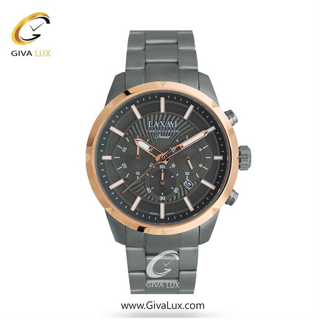 ساعت مچی اورجینال مردانه لاکسمی سه موتوره کرنوگراف تیتانیوم-رزگلد | تیتانیوم(زغالی)| دودی|تیتانیوم| کد رفرنس 3-8196