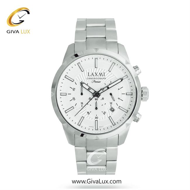 ساعت مچی اورجینال مردانه لاکسمی سه موتوره کرنوگراف نقره ای | نقره ای| سفید| کد رفرنس 4-8196