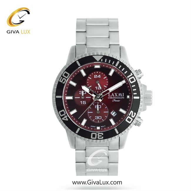 ساعت مچی اورجینال مردانه لاکسمی سه موتوره کرنوگراف مشکی-نقره ای | نقره ای| زرشکی| کد رفرنس 5-8197