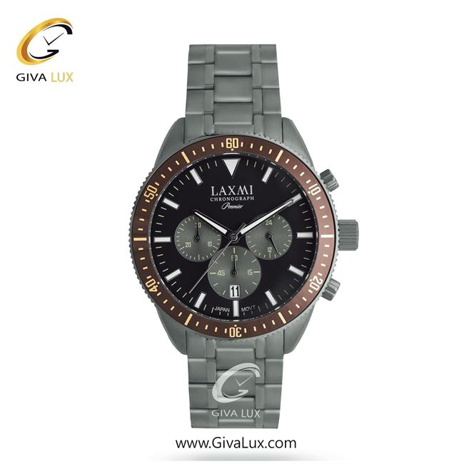 ساعت مچی اورجینال مردانه لاکسمی سه موتوره کرنوگراف تیتانیوم-قهوه ای | تیتانیوم(زغالی)| مشکی| کد رفرنس 1-8198