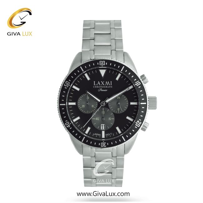 ساعت مچی اورجینال مردانه لاکسمی سه موتوره کرنوگراف مشکی-نقره ای | نقره ای| مشکی| کد رفرنس 5-8198