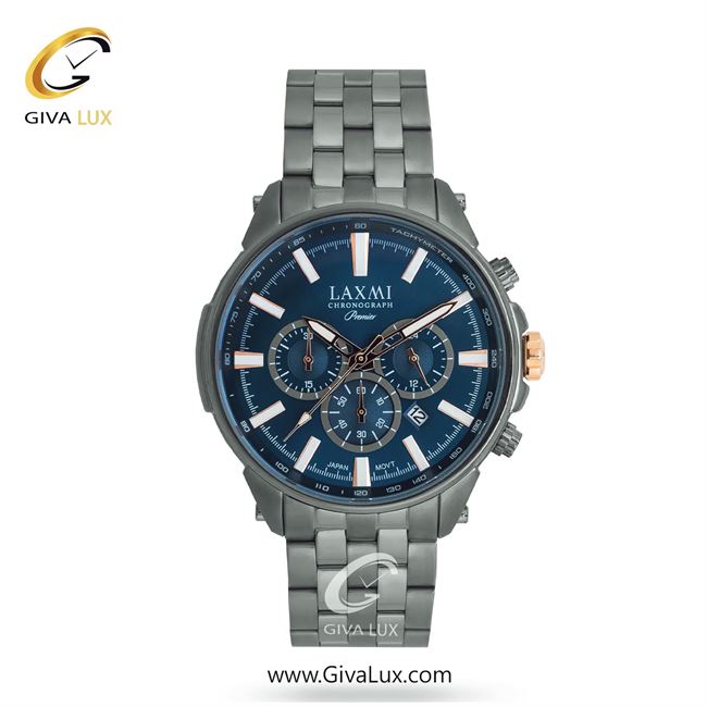 ساعت مچی اورجینال مردانه لاکسمی سه موتوره کرنوگراف تیتانیوم | تیتانیوم(زغالی)| سرمه ای| کد رفرنس 2-8199