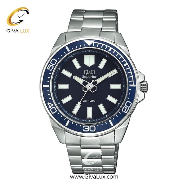 ساعت مچی اورجینال مردانه کیو اند کیو Q&Q نقره ای | نقره ای| سرمه ای| کد رفرنس S374J212Y