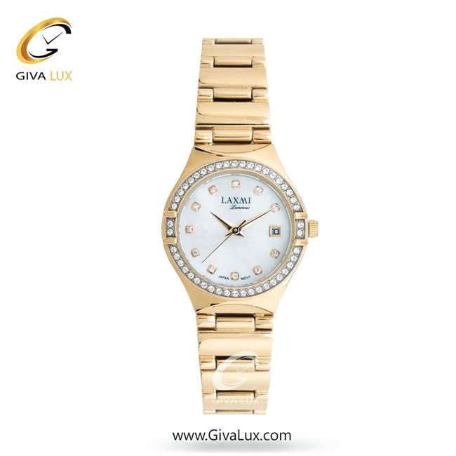 ساعت مچی اورجینال زنانه لاکسمی طلایی | طلایی| سفید صدفی| کد رفرنس 3-8200