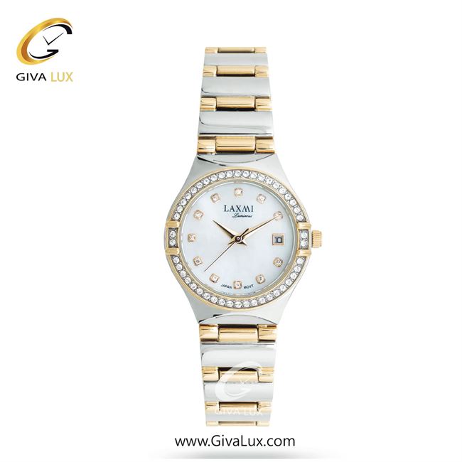 ساعت مچی اورجینال زنانه لاکسمی نقره ای-طلایی | نقره ای-طلایی| سفید صدفی| کد رفرنس 4-8200