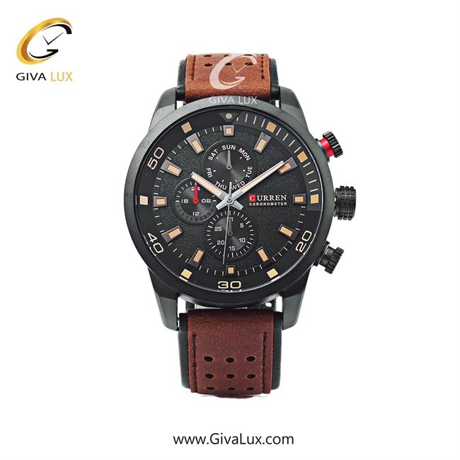 ساعت مچی اورجینال مردانه کارن (کورن) curren مشکی | قهوه ای| مشکی| کد رفرنس 8250BN