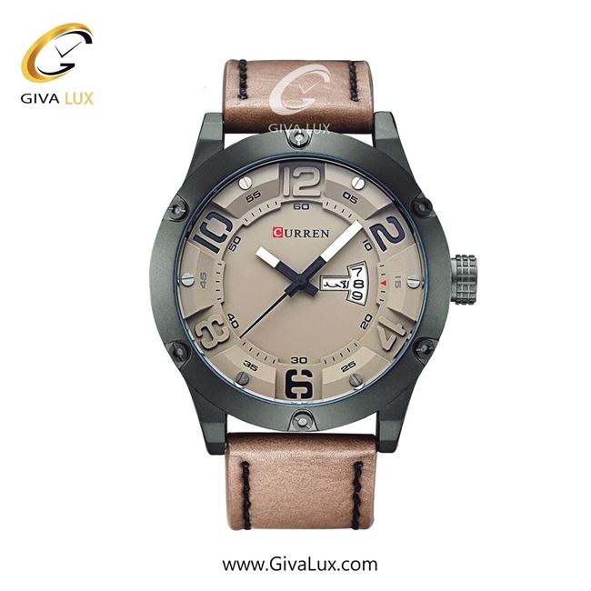 ساعت مچی اورجینال مردانه کارن (کورن) curren مشکی | قهوه ای| قهوه ای| کد رفرنس 8251 GR/G