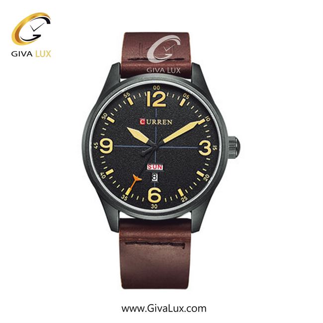 ساعت مچی اورجینال مردانه کارن (کورن) curren مشکی | قهوه ای| مشکی| کد رفرنس 8265 B/G