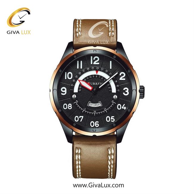 ساعت مچی اورجینال مردانه کارن (کورن) curren طلایی-مشکی | قهوه ای| مشکی| کد رفرنس 8267 B/B/G