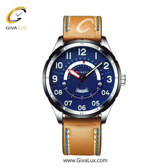 ساعت مچی اورجینال مردانه کارن (کورن) curren نقره ای-مشکی | قهوه ای| آبی| کد رفرنس 8267 S/B/G