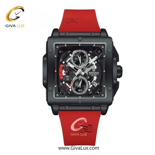 ساعت مچی اورجینال مردانه ناوی فورس|Naviforce|نوی فورس|نیوی فورس سه موتوره کرنوگراف مشکی | قرمز| مشکی| کد رفرنس NF8064