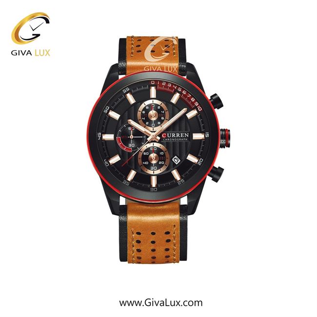 ساعت مچی اورجینال مردانه کارن (کورن) curren سه موتوره کرنوگراف مشکی | قهوه ای| مشکی| کد رفرنس 8292BK