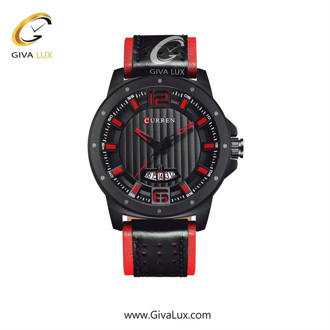 ساعت مچی اورجینال مردانه کارن (کورن) curren مشکی | قرمز-مشکی| مشکی| کد رفرنس 8293 B/RB