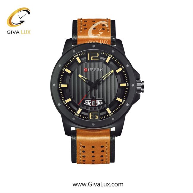 ساعت مچی اورجینال مردانه کارن (کورن) curren مشکی | قهوه ای| مشکی| کد رفرنس 8293 BR/B/B