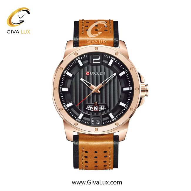 ساعت مچی اورجینال مردانه کارن (کورن) curren رزگلد | قهوه ای| مشکی| کد رفرنس 8293 BR/RG