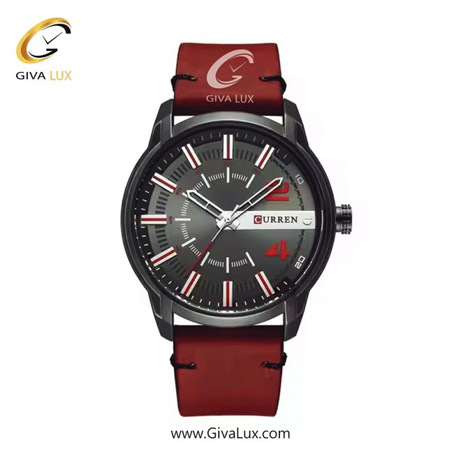 ساعت مچی اورجینال مردانه کارن (کورن) curren مشکی | زرشکی| مشکی| کد رفرنس 8306 B/R