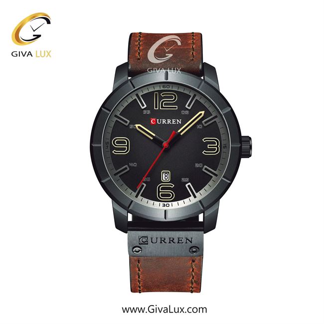 ساعت مچی اورجینال مردانه کارن (کورن) curren مشکی | زرشکی| مشکی| کد رفرنس 8327 BR/R