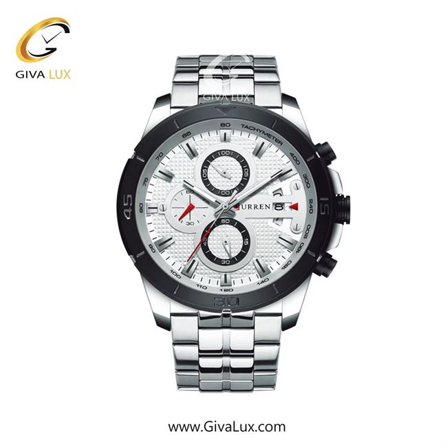 ساعت مچی اورجینال مردانه کارن (کورن) curren سه موتوره کرنوگراف نقره ای-مشکی | نقره ای| نقره ای| کد رفرنس 8337BKSL