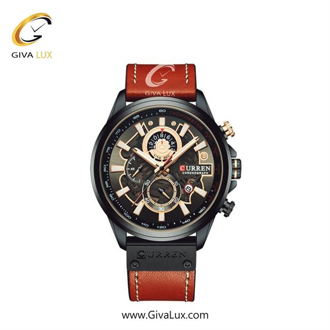 ساعت مچی اورجینال مردانه کارن (کورن) curren سه موتوره کرنوگراف مشکی-طلایی | قهوه ای| زیتونی-مشکی-طلایی| کد رفرنس 8380 BN/B