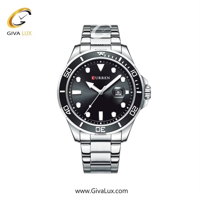ساعت مچی اورجینال مردانه کارن (کورن) curren مشکی | نقره ای| مشکی| کد رفرنس 8388SLBK