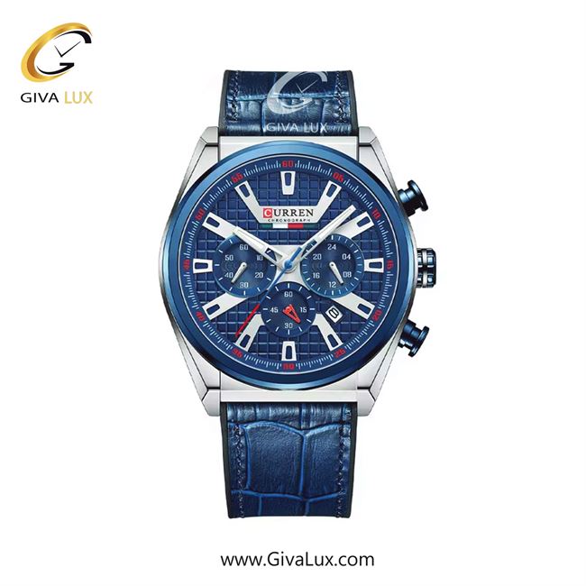 ساعت مچی اورجینال مردانه کارن (کورن) curren سه موتوره کرنوگراف نقره ای | سرمه ای| سرمه ای| کد رفرنس 8392BUSL