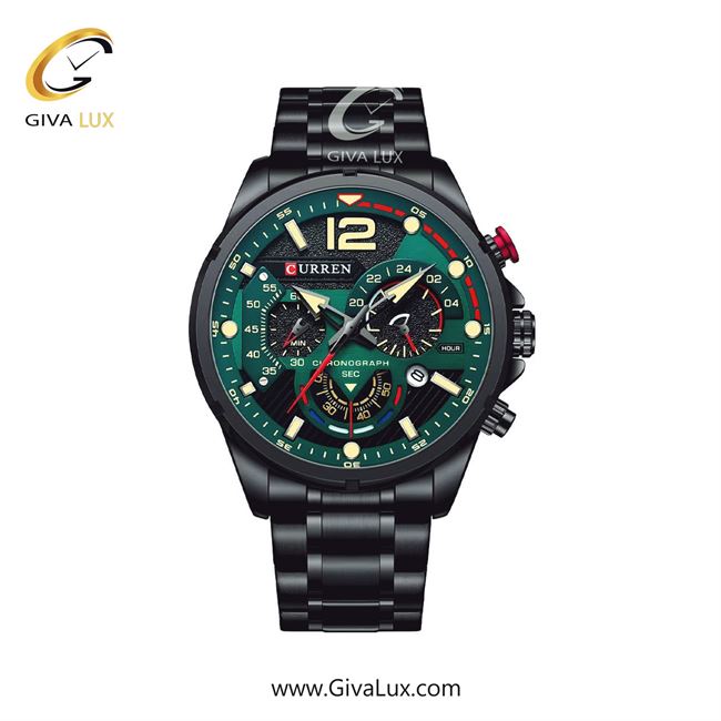 ساعت مچی اورجینال مردانه کارن (کورن) curren سه موتوره کرنوگراف مشکی-طلایی | مشکی| مشکی-سبز-سبز| کد رفرنس 8395BKGN