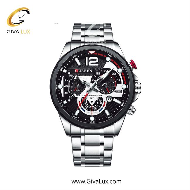 ساعت مچی اورجینال مردانه کارن (کورن) curren سه موتوره کرنوگراف طلایی-مشکی-نقره ای | نقره ای| نقره ای-مشکی| کد رفرنس 8395BKSL