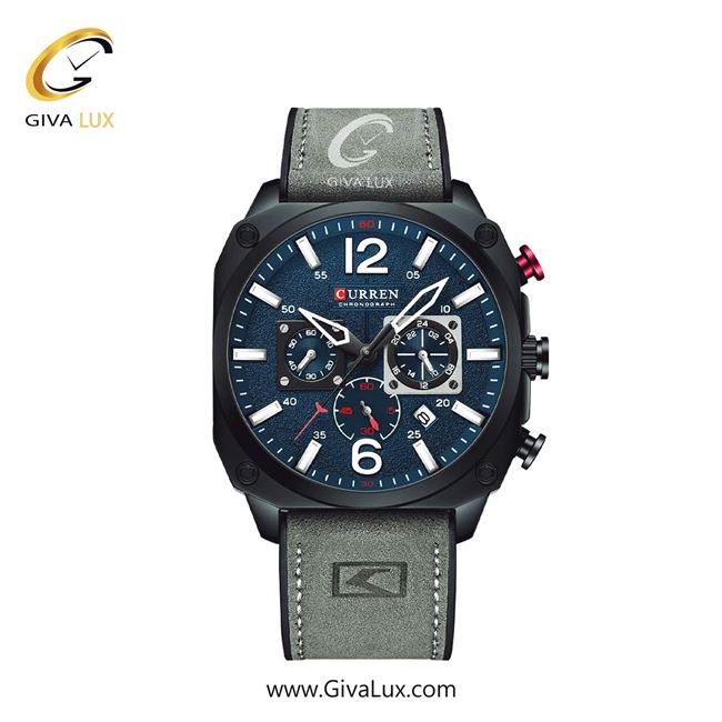 ساعت مچی اورجینال مردانه کارن (کورن) curren سه موتوره کرنوگراف مشکی | طوسی| سرمه ای| کد رفرنس 8398 GY/BE