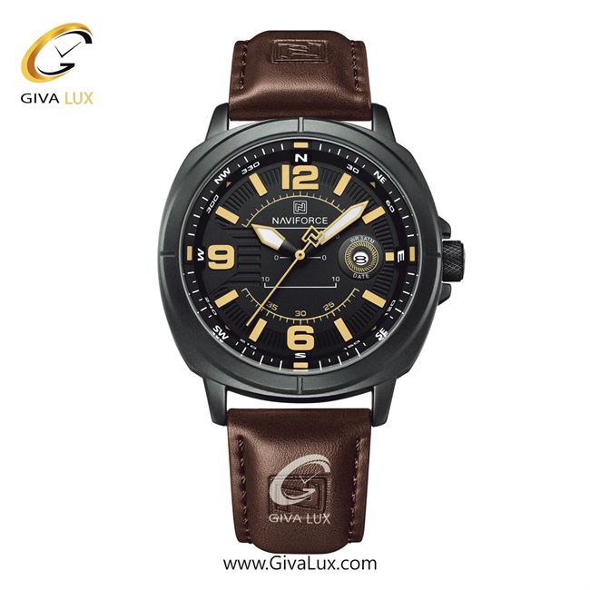 ساعت مچی اورجینال مردانه ناوی فورس|Naviforce|نوی فورس|نیوی فورس مشکی | قهوه ای| مشکی| کد رفرنس NF8078 B/Y/BN