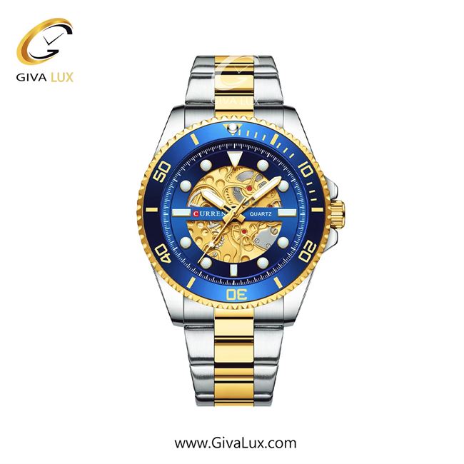 ساعت مچی اورجینال مردانه کارن (کورن) curren طلایی | نقره ای-طلایی| آبی| کد رفرنس 8412GDBU