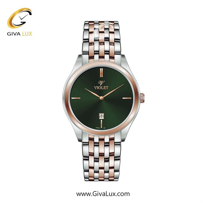 ساعت مچی اورجینال مردانه ویولت VIOLET نقره ای-رزگلد | نقره ای-رزگلد| سبز| کد رفرنس 0608/2