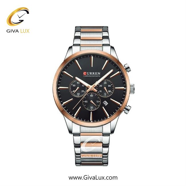 ساعت مچی اورجینال مردانه کارن (کورن) curren سه موتوره کرنوگراف رزگلد-نقره ای | رزگلد-نقره ای| رزگلد-مشکی| کد رفرنس 8435 S/RG/B