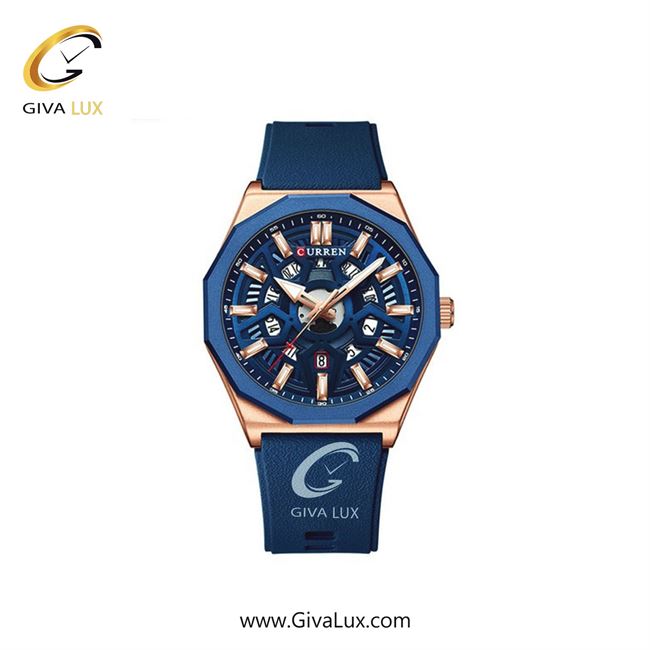 ساعت مچی اورجینال مردانه کارن (کورن) curren رزگلد-آبی کاربنی | آبی کاربنی| رزگلد-آبی کاربنی| کد رفرنس 8437 BE/RG