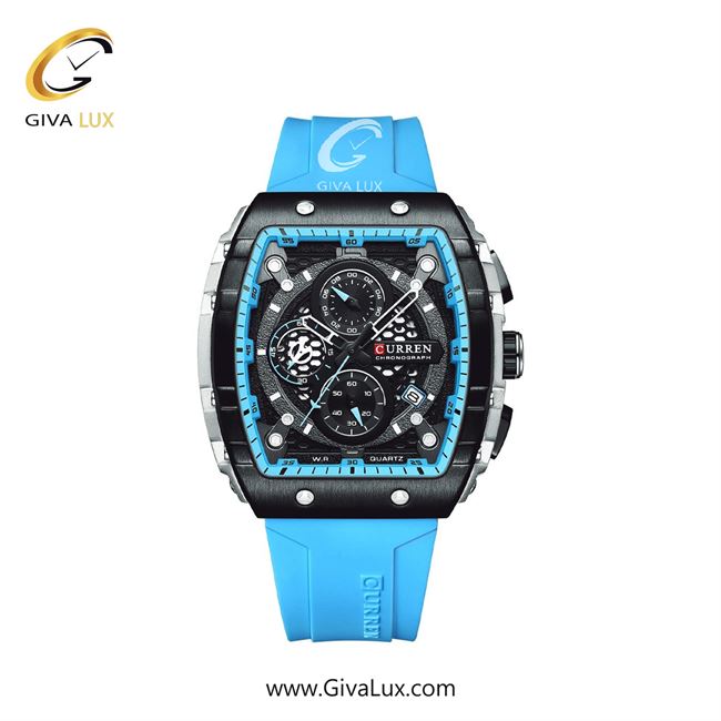 ساعت مچی اورجینال مردانه کارن (کورن) curren سه موتوره کرنوگراف آبی-مشکی | آبی| آبی-مشکی| کد رفرنس 8442 BE/B