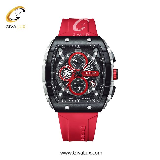 ساعت مچی اورجینال مردانه کارن (کورن) curren سه موتوره کرنوگراف مشکی-نقره ای | قرمز| قرمز-مشکی| کد رفرنس 8442RDSL