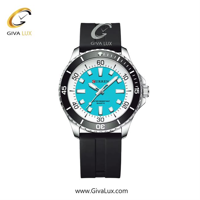 ساعت مچی اورجینال مردانه کارن (کورن) curren نقره ای | مشکی| سفید-آبی| کد رفرنس 8448BKBU